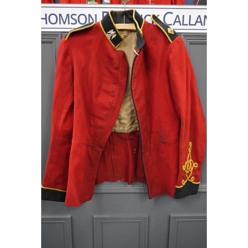 1792 - British Army uniform, a scarlet red tunic with Royal Army Clothiers interior label, with jacket with... 