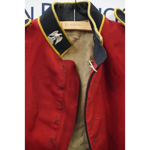 1792 - British Army uniform, a scarlet red tunic with Royal Army Clothiers interior label, with jacket with... 