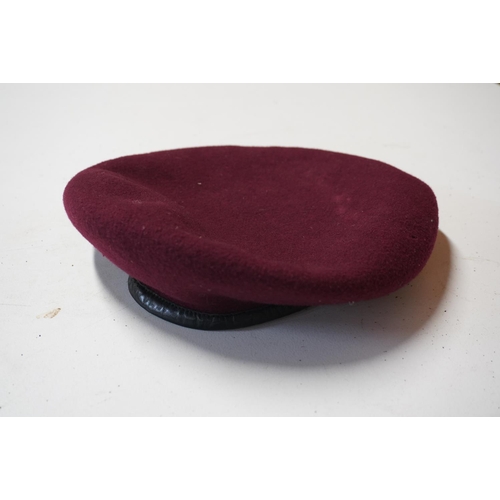 1795 - WW2 British Airborne Forces maroon beret having black cloth lining, the interior white stencilled [7... 