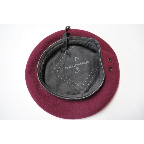 1795 - WW2 British Airborne Forces maroon beret having black cloth lining, the interior white stencilled [7... 