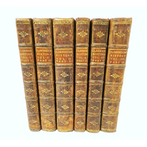 74 - CLARENDON EARL OF.  The History of the Rebellion & Civil Wars in England. 3 vols. in six. Half t... 