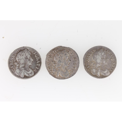 226 - UNITED KINGDOM King Charles II (1660-1685) silver four pences 1679, 1680 and 1683, S3384. (3)