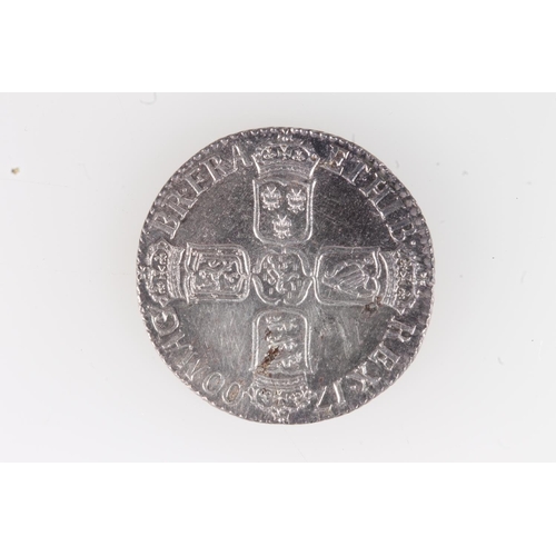 227 - UNITED KINGDOM King William III (1694-1702) silver shilling 1700 no roses or plume on rev. AUNC in p... 