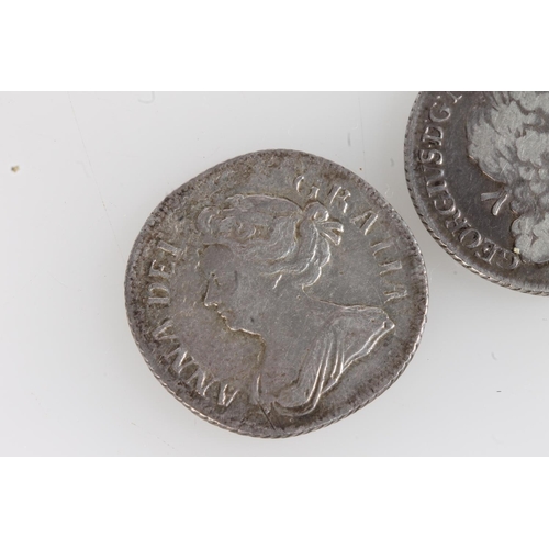 228 - UNITED KINGDOM Queen Anne (1702-1714) silver shilling 1709 S3610.  UNITED KINGDOM King George I (171... 