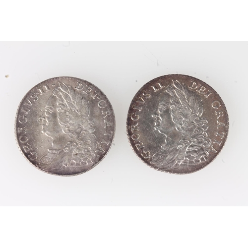 231 - UNITED KINGDOM King George II (1727-1760) silver shilling 1758 gvf, S3704 and another in a lesser gr... 