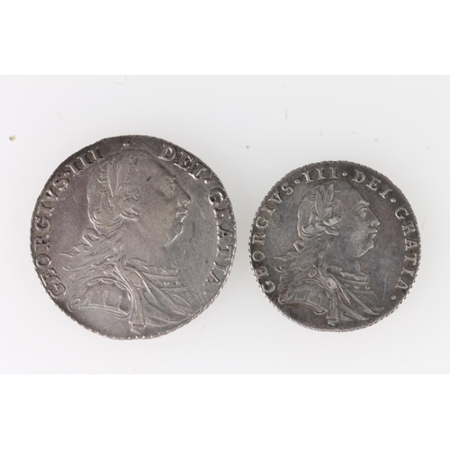 232 - UNITED KINGDOM King George III (1760-1820) silver shilling 1787 semee of hearts, gvf, S3743. UNITED ... 