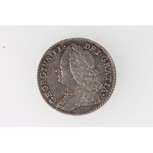 234 - UNITED KINGDOM King George II (1727-1760) silver sixpence 1750 nef with damson hues, S3711.