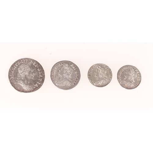 235 - UNITED KINGDOM King George II (1727-1760) silver Maundy one pence 1750, and 1759, Maundy two pence 1... 