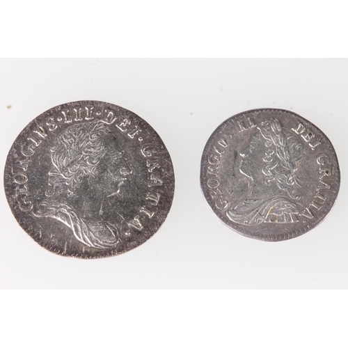 235 - UNITED KINGDOM King George II (1727-1760) silver Maundy one pence 1750, and 1759, Maundy two pence 1... 