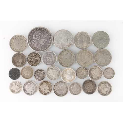 329 - UNITED STATES OF AMERICA USA Liberty cap dime 1885, five cents or half dimes 1834, 1836, and 1837, t... 