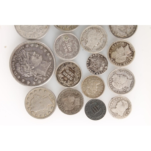 329 - UNITED STATES OF AMERICA USA Liberty cap dime 1885, five cents or half dimes 1834, 1836, and 1837, t... 