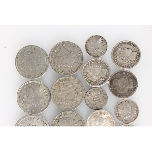 329 - UNITED STATES OF AMERICA USA Liberty cap dime 1885, five cents or half dimes 1834, 1836, and 1837, t... 