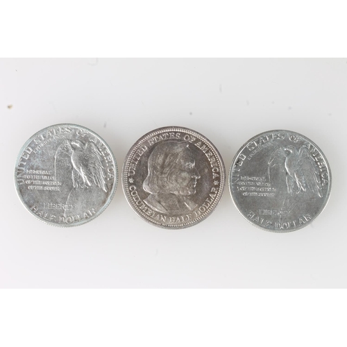 334 - UNITED STATES OF AMERICA USA half dollar 1892 Columbian Exposition, and half dollars 1925 x2 Stone M... 