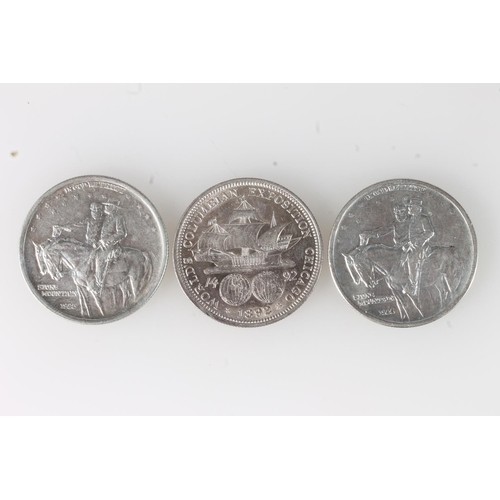 334 - UNITED STATES OF AMERICA USA half dollar 1892 Columbian Exposition, and half dollars 1925 x2 Stone M... 