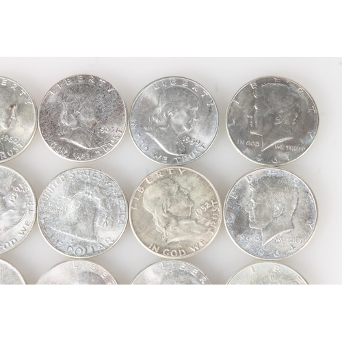 336 - UNITED STATES OF AMERICA USA half dollars 1952, 1954, 1954 D, 1958, 1958 D, 1959, 1959 D, 1960, 1961... 