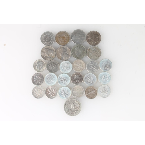 342 - UNITED STATES OF AMERICA USA nickels 1867, 1868, 1883, 1901 and Buffalo nickels, quarter dollar 1939... 