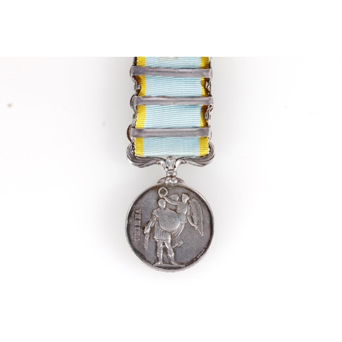 1011 - Medal of Serjeant W Richards of the 7th (Royal Fusiliers) Regiment of Foot comprising a Crimea medal... 