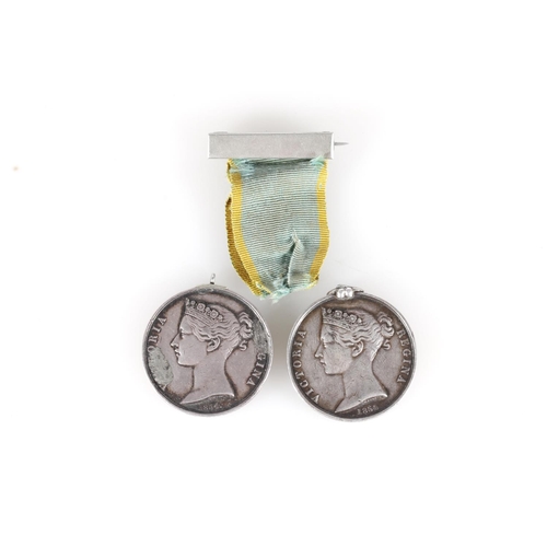 1016 - Two damaged Crimea medals of 2473 Serjeant David McBroom of the 93rd Sutherland Highlanders [2473 SE... 