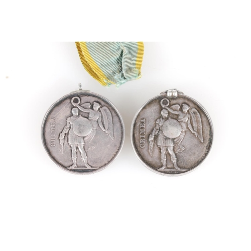 1016 - Two damaged Crimea medals of 2473 Serjeant David McBroom of the 93rd Sutherland Highlanders [2473 SE... 