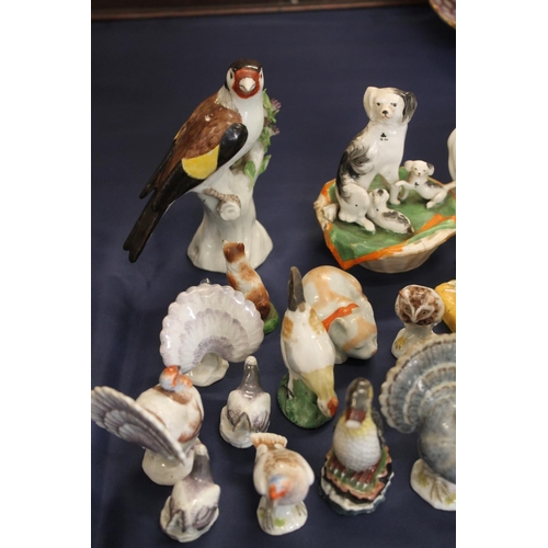 445 - Meissen miniature porcelain bird models to include turkeys and chickens.