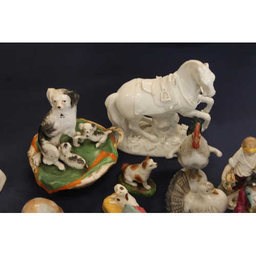 445 - Meissen miniature porcelain bird models to include turkeys and chickens.