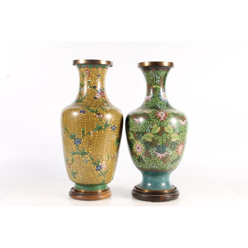 452 - Two modern Chinese cloisonne vases, 35cm tall. (2)