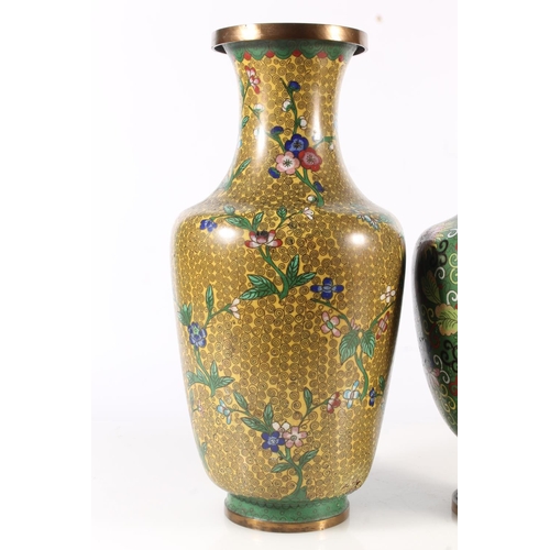 452 - Two modern Chinese cloisonne vases, 35cm tall. (2)