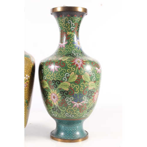 452 - Two modern Chinese cloisonne vases, 35cm tall. (2)