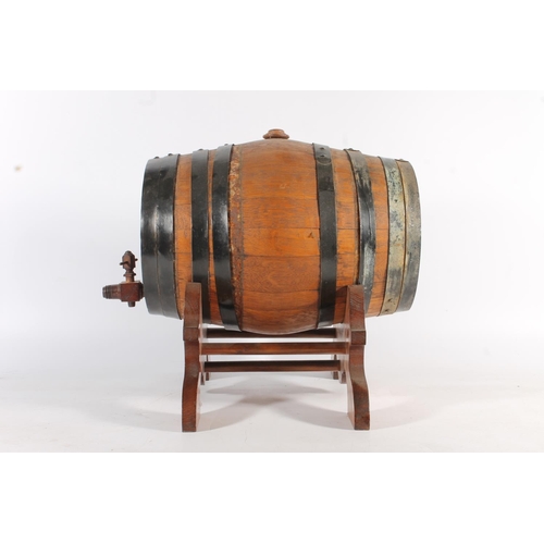 454 - Coopered oak table top cask, the head painted with 'From the Personnel Staff Xmas 1943 Gibraltar', 3... 