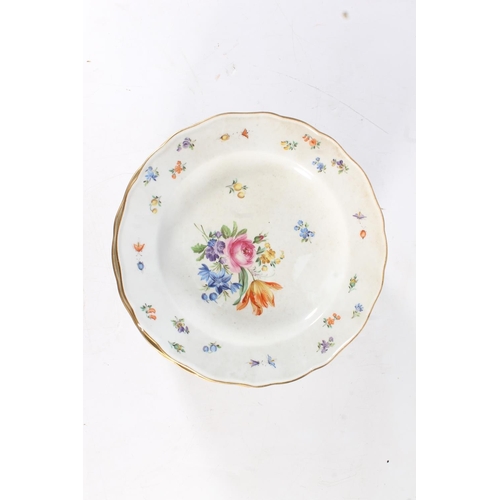 476 - Set of 11 Meissen floral and insect design plates, 24cm diameter.