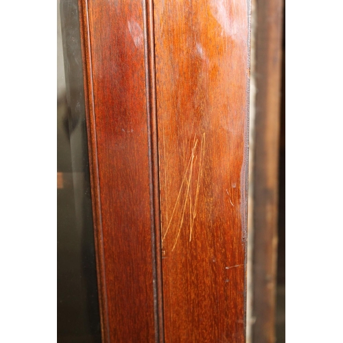 556 - Early 20th century cabinet bookcase, the shaped arch top above six glazed panel cupboard doors, rais... 