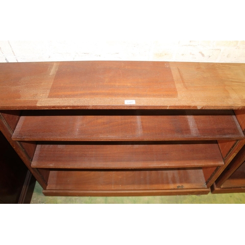 564 - Pair of mahogany open bookcases, 123cm long. (2)