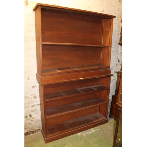 564 - Pair of mahogany open bookcases, 123cm long. (2)