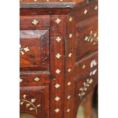 579 - Arabic rosewood and bone inlaid octagonal occasional table, in the manner of the Art Nouveau period ... 