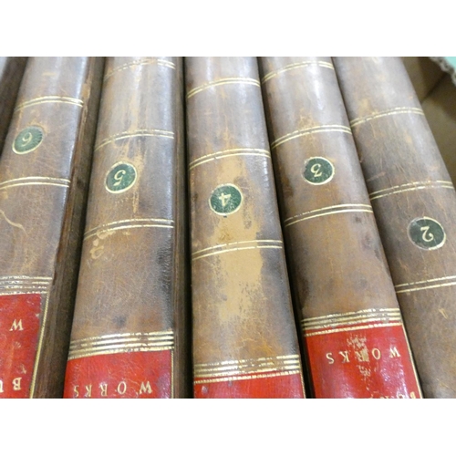 103 - EDMUND BURKE.  The Works. 8 vols. Plain full calf, morocco spine labels, a nice set. Bookplate of Bo... 