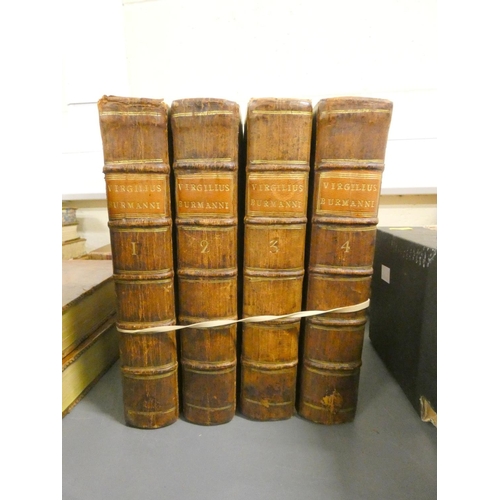 92 - VIRGIL.  Opera, Cum Integris & Emendatioribus Commentariis. 4 vols. Half titles. Eng. ... 