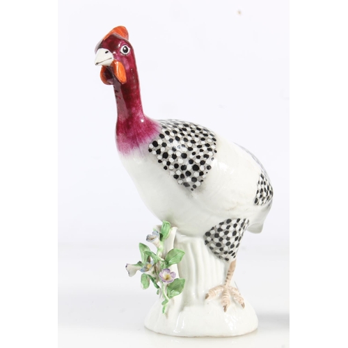 442 - Pair of gold anchor mark Samson Chelsea style porcelain models of turkeys, 16cm tall.