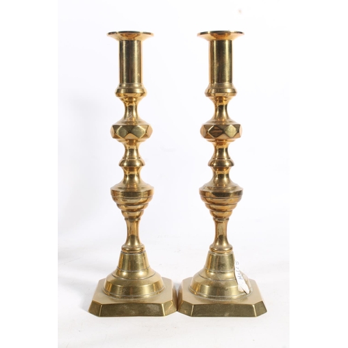 478 - Brass Diamonds candlesticks to include Princess x2, others similar and other brass candlesticks. (12... 