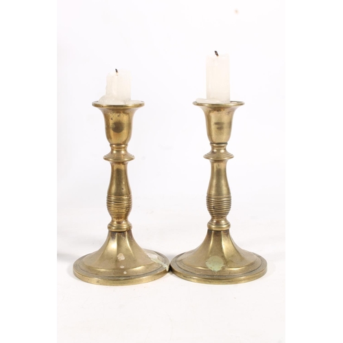 478 - Brass Diamonds candlesticks to include Princess x2, others similar and other brass candlesticks. (12... 