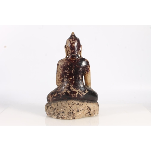 485 - Indian carved soapstone figure of Buddha, 33cm tall.