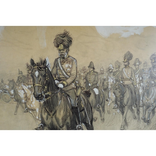 421 - PROFESSOR LUDWIG KOCH, Fruajaprs Parade 1902 Kaiser Franz Josef I on the Road, watercolour painting ... 