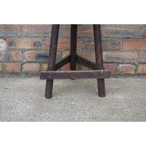 536 - Arts & Crafts stool in the manner of a Charles Rennie Macintosh beech stool.