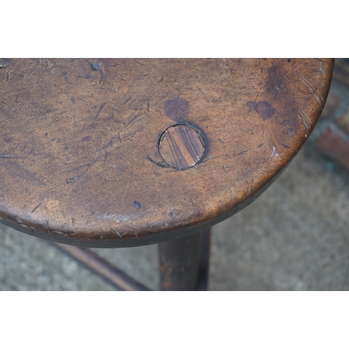 536 - Arts & Crafts stool in the manner of a Charles Rennie Macintosh beech stool.