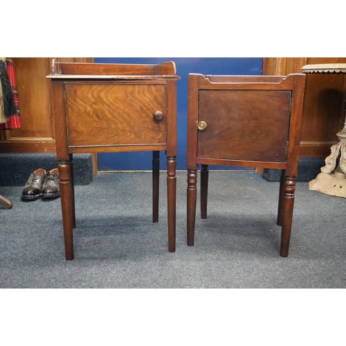 572 - 19th century pot cupboard with flame satinwood door and another. (2)