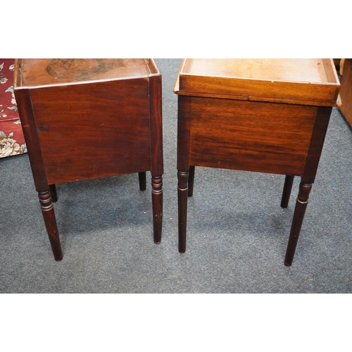 572 - 19th century pot cupboard with flame satinwood door and another. (2)