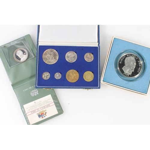 357 - PANAMA silver proof 20 balboas 1972, the obverse with portrait of Simon Bolivar 1783-1830, struck by... 