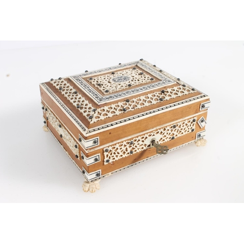 480 - Three Indian Vizagapatam bone inlaid glove and trinket boxes. (3)