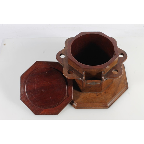 Early 20th century mahogany combination pipe stand tobacco box with two ...