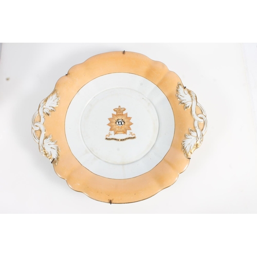 504 - Antique porcelain soup tureen on stand having 20th Indian Regiment (Carnatic Battalion) crest with t... 