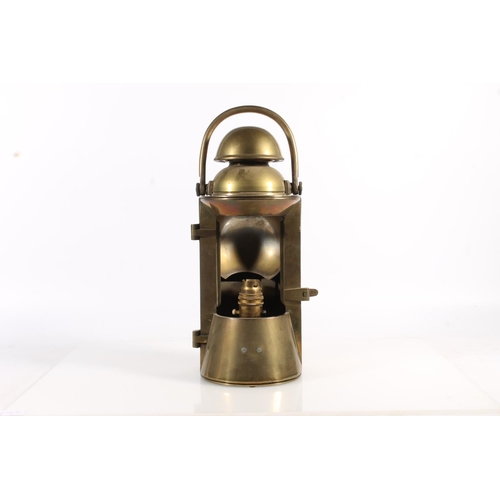 514 - Ships style brass binnacle lantern lamp, 39cm tall.